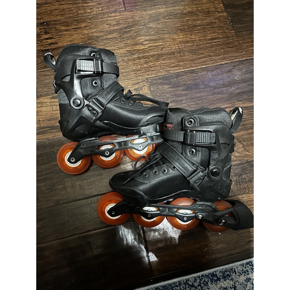 Poweslide radon Black 80 Inline Skates Rollerblades Men's 7 Women's 8 Orange